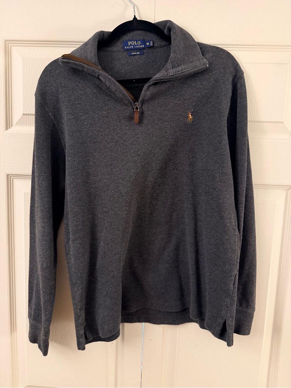 Polo by Ralph Lauren Men's Charcoal Gray Quarter-Zip Sweater